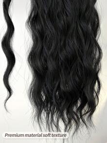 Extensiones de cabello de 22 pulgadas con ondas de agua negras y rizadas, con clip para envolverlas, adecuadas para uso diario de mujeres - Negro - Ver 8
