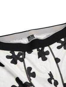 Men's Fashionable Floral Print Boxer Briefs - White - View 3