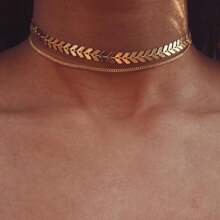 1 Stück stilvolle und modische Fischgrätkette mit Pailletten für Frauen, im Boho-Stil.