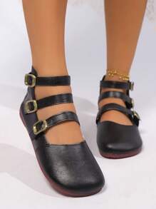 Nuevos zapatos tipo "Mary Jane" de nicho suaves, con puntera redonda en estilo retro, dulce y cómodo, zapatos planos tipo slip-on, aptos para madres