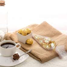 100pcs Diy Wedding Birthday Party Opp Bags, Transparent Triangle Candy Food Bags, Food Bag Food Box Suitable For Candy Chocolate Cookies Etc.Lot Diy Candy Bag, Wedding Favors, Birthday Party Decoration, Ideal For Baking, Candy, Pastry, And Snack Packaging Wedding Party Gift Bags - White - View 4