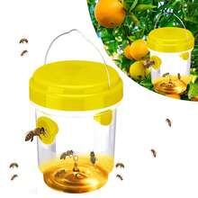 Clear Plastic Outdoor Insect Trap With Yellow Lid - No Power Needed, Effective For Catching Fruit Flies, Wasps, And Aphids, Transparent Design For Easy Monitoring, Flying Insect Trap - Multicolor - View 1