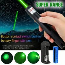1 Case Black 900 Mile Assassin Green Laser Pointer 532nm Single Beam Light + Battery + Combination Lock + Battery Rechargeable Rotating Focusable Laser Pointer