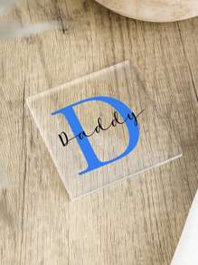 1 Customized Square Acrylic Coaster With Initials, Personalized Name Coaster, Birthday Gift, Beverage Coaster, Personalized Coaster, Gift For Parents, Home Gift