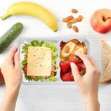 5/10/20 件带按扣盖的食品储存容器 - 50 毫升，可堆叠且可微波加热，适合餐食准备和外卖，耐用的矩形便当盒，健康饮食，餐食准备容器（透明食品容器！采用优雅设计）塑料 - 半透明 - 查看 4