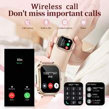 SIEMORL LIGE女士智能手表月经期、久坐、闹钟、喝水提醒、播放音乐、智能通话、跑步计时、运动追踪、自定义表盘、定期拍照和时尚休闲智能手表 - 黑色 - 查看 4