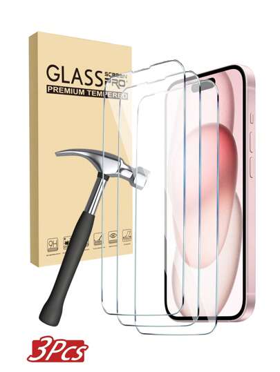 3 Stücke gehärtetes Glas kompatibel mit 16 16 Plus 16 Pro 16 Pro Max 15 14 13 12 11 Pro Max X XS XR Mini 7 8 14 Plus Displayschutz, kompatibel mit 14 15 Pro Max Glas, Geschenk für Geburtstag, Familie, Freunde, Handyzubehör