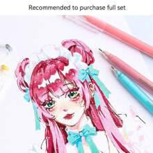 1 Box 9 Colors High Capacity Drawing Pens: Multi-Colors, Gel Ink, Suitable For Student Journals, Scrapbooking, Graffiti Coloring, Highlighter Marker Pens, Great For Office, Thanksgiving, Christmas, Back To School Season