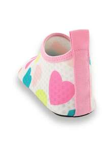 أحذية شاطئية خفيفة وقابلة للتنفس بتصميم قلبي وردي جميل للبنات للاستخدام في الشاطئ والمحيط والسباحة وممارسة الرياضات المائية - وردي - مشاهدة 6