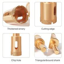 12pcs Diamond Coated Drill Bit Set, 6-35mm, Suitable For Drilling Holes On Marble, Ceramic Tiles, Home Improvement Tools