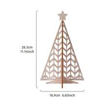 1pc, 6.65*11.14 Inch Creative Wooden Christmas Tree Shaped Desktop Decor, Minimalist Wooden Christmas Tree Home Decoration Accessory, Multiple Designs Available, Suitable For Theme Parties, Restaurants, Celebrations, Store Displays, And Personal Gifts