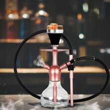 Zestaw fajki wodnej, Premium przenośna fajka wodna Shisha z ochronną torbą, silikonowa aluminiowa miska do palenia, stojak na węgiel drzewny ze stali nierdzewnej dla chłopców walentynkowe serce dla kobiet walentynkowe