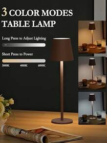 1 PC Wireless Table Lamp, Height Adjustable, Type-C 5V Rechargeable ,3 Colour Temperatures, Dimmable, Portable LED Waterproof Table Lamp For Dining Room, Bedroom