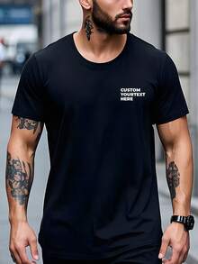 Custom Personalized Men's Sport T-Shirt, Breathable Design Your Own Printed Tee, Black Summer Loose Fit Gym Wear, Casual Style For Sports Climbing Vacation School Competition, Workout T-Shirt Gift, Performance Activewear - Black - View 2