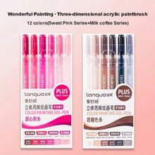 6 Colors Languo Feutre Acrylique Paint Markers Pens Stationery Acrylic Gel Pen 1.0mm For Rock Ceramic Glass Wood Drawing Writing Art School Supplies