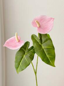 1pc/2Pcs/3pcs Artificial Flowers Anthurium Calla Lotus Decoration Room Living Room Porch Table Decoration Flowers Highly Attractive Level Interior Decoration Fake Flowers Silk Cloth Flowers Party Decoration Fake Flowers,Fake Plants