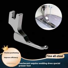 Pie prensatela para máquina de coser con cuentas y lentejuelas para vestidos de novia y ropa de moda, sin necesidad de martillar las cuentas, repuesto de pie de prensa fijo para máquina de coser