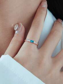 Square Birthstone Luxury Custom Ring, Supports Birthstone Customization. Perfect For Valentine's Day, Christmas, Thanksgiving, Mother's Day, Father's Day, Birthdays, Graduation Ceremonies, And Surprise Gifts. Ideal For Gifting To Parents, Lovers, Partners, Close Friends, Grandparents, And Teachers-An Eternal Token Of Love And A Timeless Treasure To Convey Affection. - Multicolor - View 4