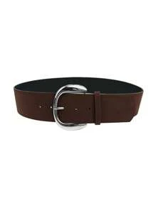 1pc New Suede Adjustable Wide Waist Belt, Vintage Style Accessory For Women