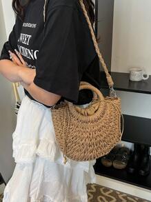 Bohemian Woven Handbag, Fashionable Women's Shoulder Bag, High-Quality Multifunctional Shopping Tote, Suitable For Travel And Vacation, Earthy Tone For Autumn Outfits, Accessory For Casual Daily Use, Fashion Summer Vacation Bag, Beach Essentials Women Bags For Vacation & Holiday, Vacation Essentials, Perfect For Summer, Vacation & Beach