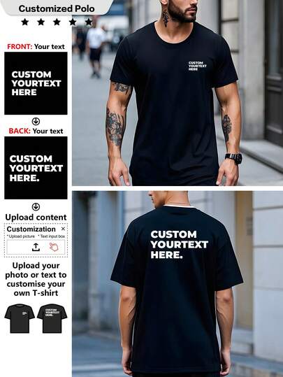 Custom Personalized T-Shirt, Men's Sport T-Shirt, Breathable, Christmas Gift, - Add Pictures (Girlfriend, Wife) To Design Your Own Personalized Printed T-Shirt,Stylish,Fashion,Hipster,Casual,Minimal Chic,Personalized,Customized,Custom,Unique,Guy Costumes,Capsule Wardrobe,Men Basic/Street Style,Ideal Gifts For Him,Boyfriend,Family,Friends,For Birthdays,For Vacation/Holiday,For School/Competition,For Sports/Climbing,Sports & Outdoor,Winter Grace,Personalized Comfortable Casual Loose Fit T-Shirt