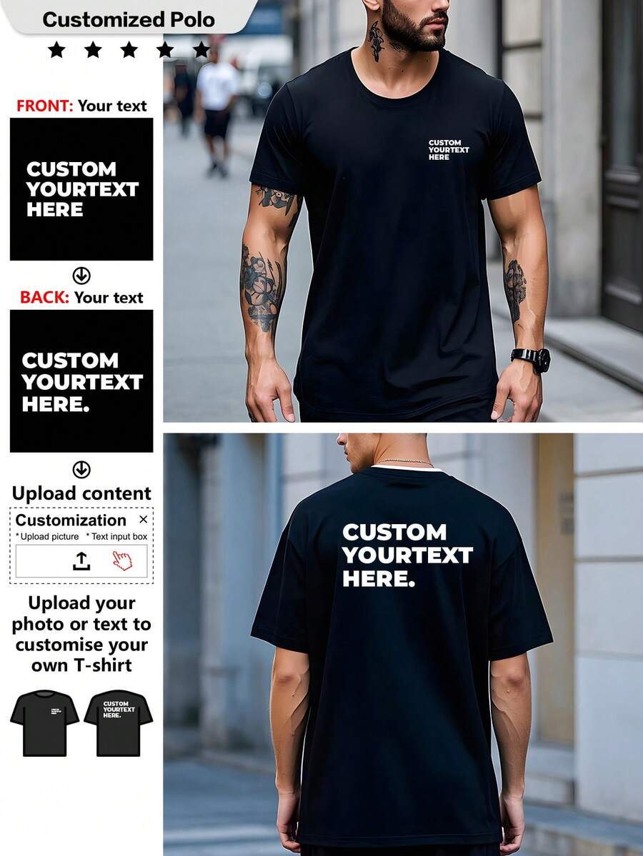 Custom Personalized Men's Sport T-Shirt, Breathable Design Your Own Printed Tee, Black Summer Loose Fit Gym Wear, Casual Style For Sports Climbing Vacation School Competition, Workout T-Shirt Gift, Performance Activewear - Black - View 1