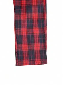 男士松紧腰宽松格子休闲裤，春秋装，秋季