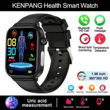 KENPANG 2025新款男女通用智能手表，配备1.96英寸（4.97厘米）高清全触控屏幕，支持无线通话、智能语音助手、心率、血脂、尿酸、心电图+光电容积脉搏波描记法、女性月经健康追踪以及全天候健康监测，兼容安卓和iOS系统。 - 彩色 - 查看 18