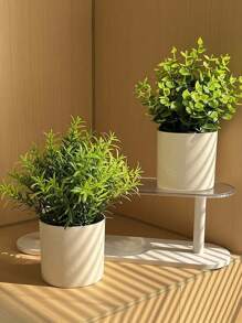 1pc Mini Tabletop Artificial Potted Plant, Decorative Grass Pot For Office