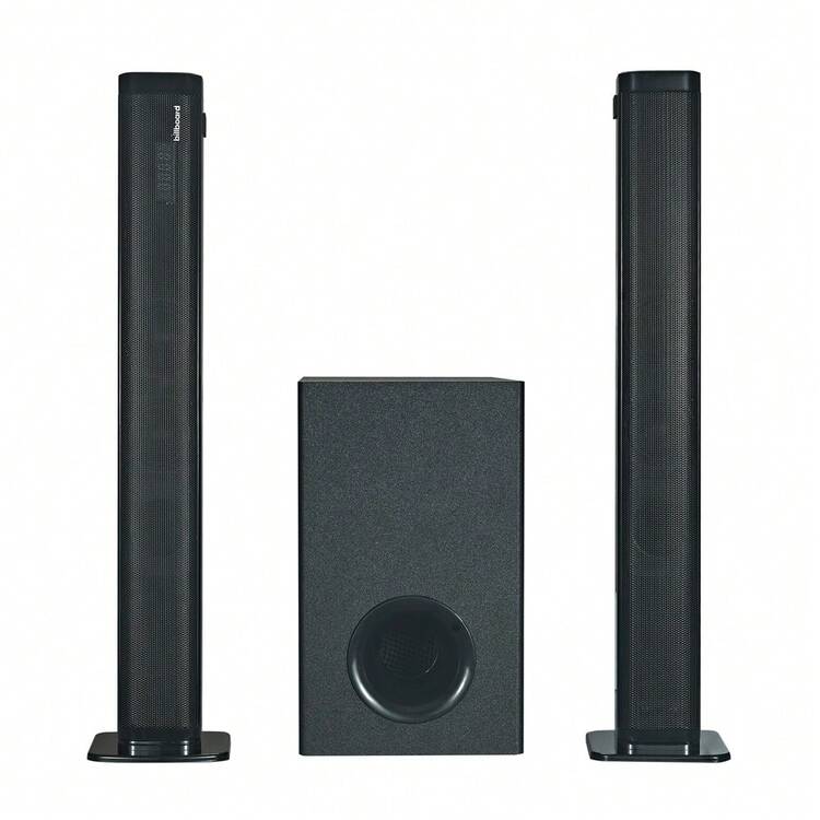 STF Billboard Carbono Sound Bar Barra De Sonido Teatro En Casa 2.1 con Subwoofer 2 En 1 con Conexión Bluetooth Conexiones USB, Óptico Y Auxiliar, Incluye Control Remoto Sound Bar - Negro - Añade 6