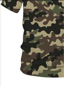 迷彩印花加大码男式短袖 T 恤，透气户外休闲百搭迷彩 T 恤