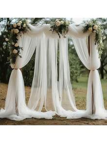 1,6 mét vải trang trí cổng cưới màu trắng, vải tuyn trong suốt cho các buổi lễ lãng mạn, tiệc chiêu đãi, trang trí tiệc, phông nền sân khấu, trang trí polyester hiện đại, không dùng điện, thích hợp cho bối cảnh tiệc cưới lễ hội 1 mảnh - trắng - Xem 11