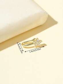 1 女士微镶嵌锆石花朵鼻环流行个性化花朵锆石穿孔鼻钉鼻夹