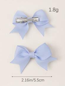 24 件纯色蝴蝶结儿童发夹，可爱婴儿发饰，适合返校 - 彩色 - 查看 2