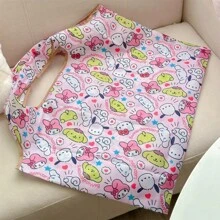 Sanrio 1pc Hello Kitty Large Foldable Bag, Convenient To Carry Large Capacity Supermarket Shopping Bag, Oxford Cloth Tank Top Storage Bag