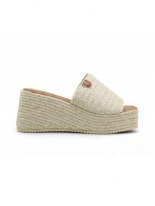 Women's Wedge-Heeled Platform Woven Sandals Summer Sandals For Women - Beige - View 1