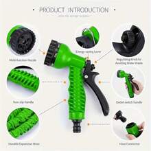 1pc 25/50/75ft Expandable Garden Hose With 7-Function Shower Sprayer Set - Durable, Nozzle Attached Yard Watering & Irrigation Hose, Outdoor Use And Car Wash Hose High Pressure Water Gun - No Power Needed