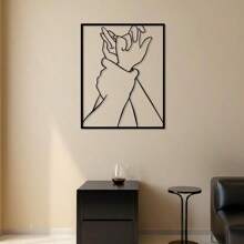 Romantic Holding Hands Metal Wall Art - Elegant And Simple Design, Perfect Gift For Couples, Suitable For Bedroom Or Office Decoration Gift Birthday Graduation, Suitable For Modern Home Decoration, Home Decoration, Room Decoration, Bedroom Decoration, Bathroom Decoration, Waterproof, Rust-Proof, , Wall Decoration,