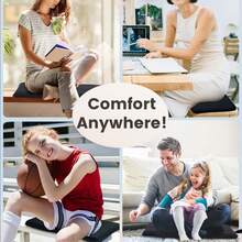 Portable Gel Seat Cushion, Up To 20.5" Foldable Travel Cushion For Home, Office Chair, Bleacher, Folding Egg Gel Cushion For Stadium, Travel, Camping, Seat Cushion For Pressure Relief[Black]