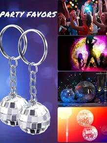 60 Stück/45 Stück/30 Stück/15 Stück Disco Ball Schlüsselanhänger Set, enthält 20 Stück/15 Stück/10 Stück/5 Stück Disco Ball Schlüsselanhänger, 20 Stück/15 Stück/10 Stück/5 Stück Dankeskarten, 20 Stück/15 Stück/10 Stück/5 Stück Organza Beutel, Disco Ball Anhänger, für Schlüssel, Rucksack Dekoration, Disco Party Geschenke, Feiertags Zubehör