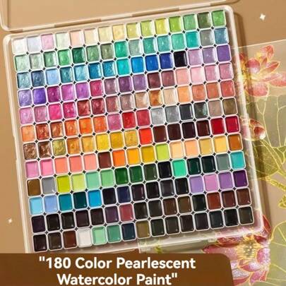 180 Farben Solide Kunstperlen Aquarellfarben Set - Professionelle Kunstbedarf für Malerei, Nagelkunst & Fadenblumen Basteln | Hochpigmentiert, leicht zu verwenden | Ideal für Künstler, Studenten & Hobby-Bastler