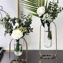 1pc Creative Metal Wire Floral Vase Planter, Decorative Sculpture Vase For Hydroponics