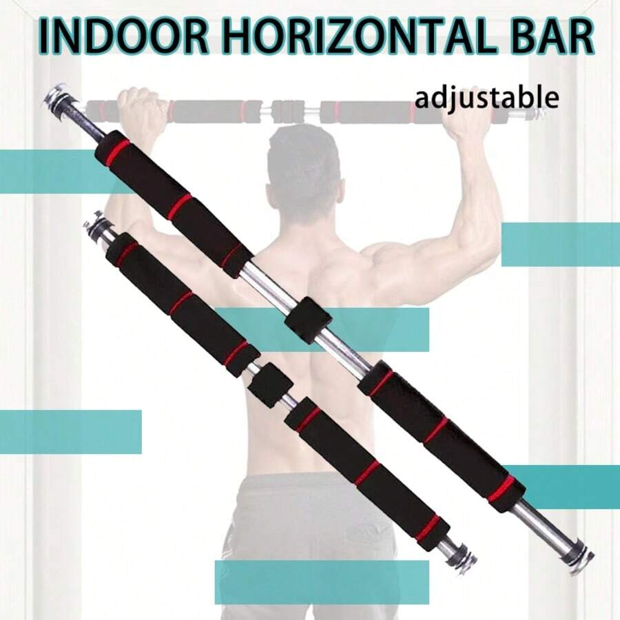 Adjustable Single Bar Doorway Pull Up Bar, Fitness Equipment, Suitable For Men And Women, Adjustable Length 60-100cm, Home Gym - Black - View 1