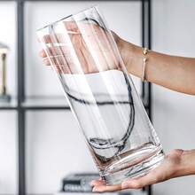 1pc Acrylic Anti-Drop Vase, Transparent Straight Tube, Multi-Functional Creative Vase, Living Room & Bedroom Decor, Transparent Glass Vase/Planter/Fish Tank, Large Living Room & Bedroom Decor Gift, Birthday, Graduation, Home Decor, Christmas Decor, Christmas Vase - Clear - View 2