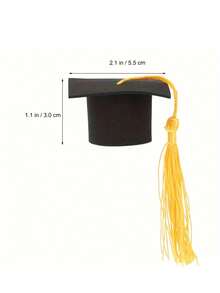 Set de 6 decoraciones para tartas de graduación, gorros miniatura de graduación como recuerdos, decoraciones de papel no comestibles para cupcakes, sombreros doctorales para decoraciones de fiestas de graduación - Multicolor - Ver 2