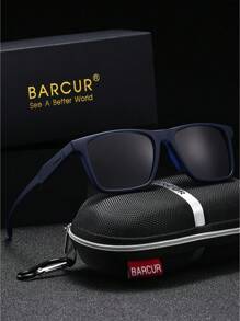 BARCUR Gafas de sol polarizadas BARCUR de PC para hombres, nuevas, con protección UV, anti-reflejo, ultra-ligeras, anti-caída, espejo deportivo para fotografía callejera, para verano, playa, vacaciones y exteriores