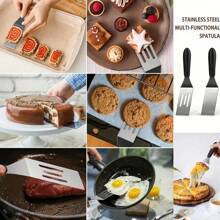 Espátula Mini, Espátula Pequena de Aço Inoxidável para Uso na Cozinha, para Cozinhar Panquecas, Biscoitos, Lasanha, Servir Torta, Assar e Servir em Chapa, Utensílios de Cozinha para Restaurante