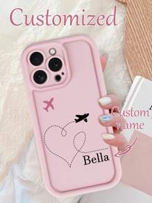 1 pieza Funda de teléfono personalizada con diseño de avión, compatible con modelos Apple 11/12/13/1416/16e/ 16pro/ 16, plus/ 18promax y Galaxy S25/S25Ultra/ S26Plus, adecuado como regalo para amigos y familiares