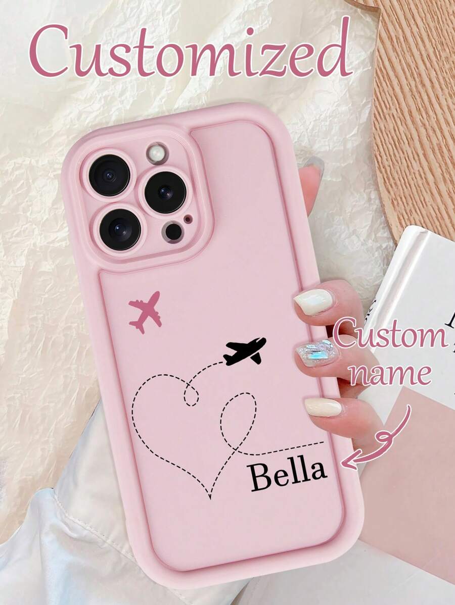 1 pieza Funda de teléfono personalizada con diseño de avión, compatible con modelos Apple 11/12/13/1416/16e/ 16pro/ 16, plus/ 18promax y Galaxy S25/S25Ultra/ S26Plus, adecuado como regalo para amigos y familiares
