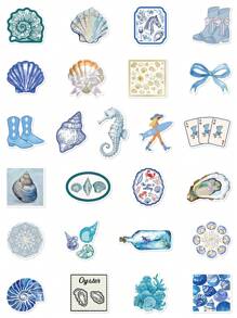 50pcs Coastal Girl Stickers, Creative Minimalist Romantic Beach Decor, Suitable As Back To School And Graduation Gifts, Can Be Used To Decorate Planners, Phone Cases, Notebooks, Tablets, Skateboards, Guitars, Luggage, Packaging Boxes, Helmets, Envelopes, Shelves, DIY